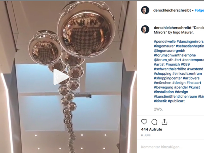 Instagrammable pendulum lights design hicklvesting Ingo Maurer