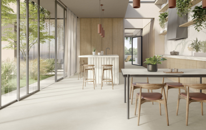 The Active Surfaces® solutions from the Iris Ceramica Group brands are in line with the current kitchen trend: the surfaces are antibacterial and antiviral, odour-inhibiting and self-cleaning. Photo © Iris Ceramica Group